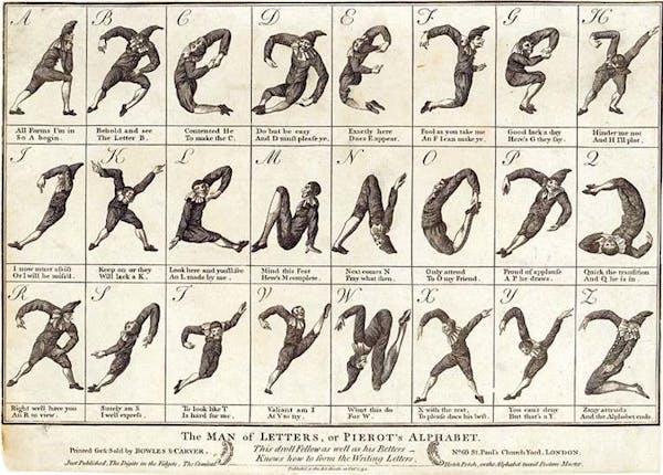 The Man of Letters, or Pierrot's Alphabet (1794)